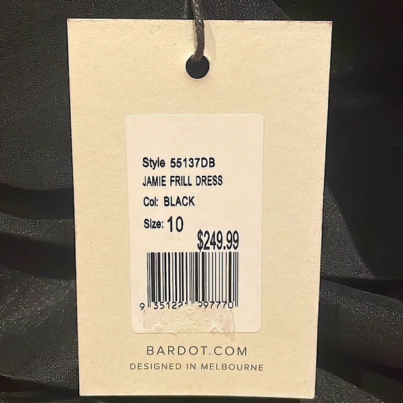 NWT BARDOT Mini Black Frill Dress - Picture 6 of 7